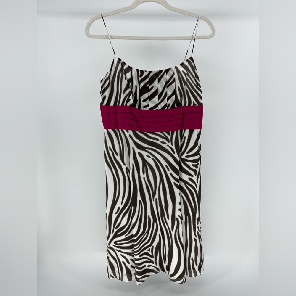 Ann Taylor Y2K 100% Cotton Zebra Print Sundress, Fully Lined, Women's 6